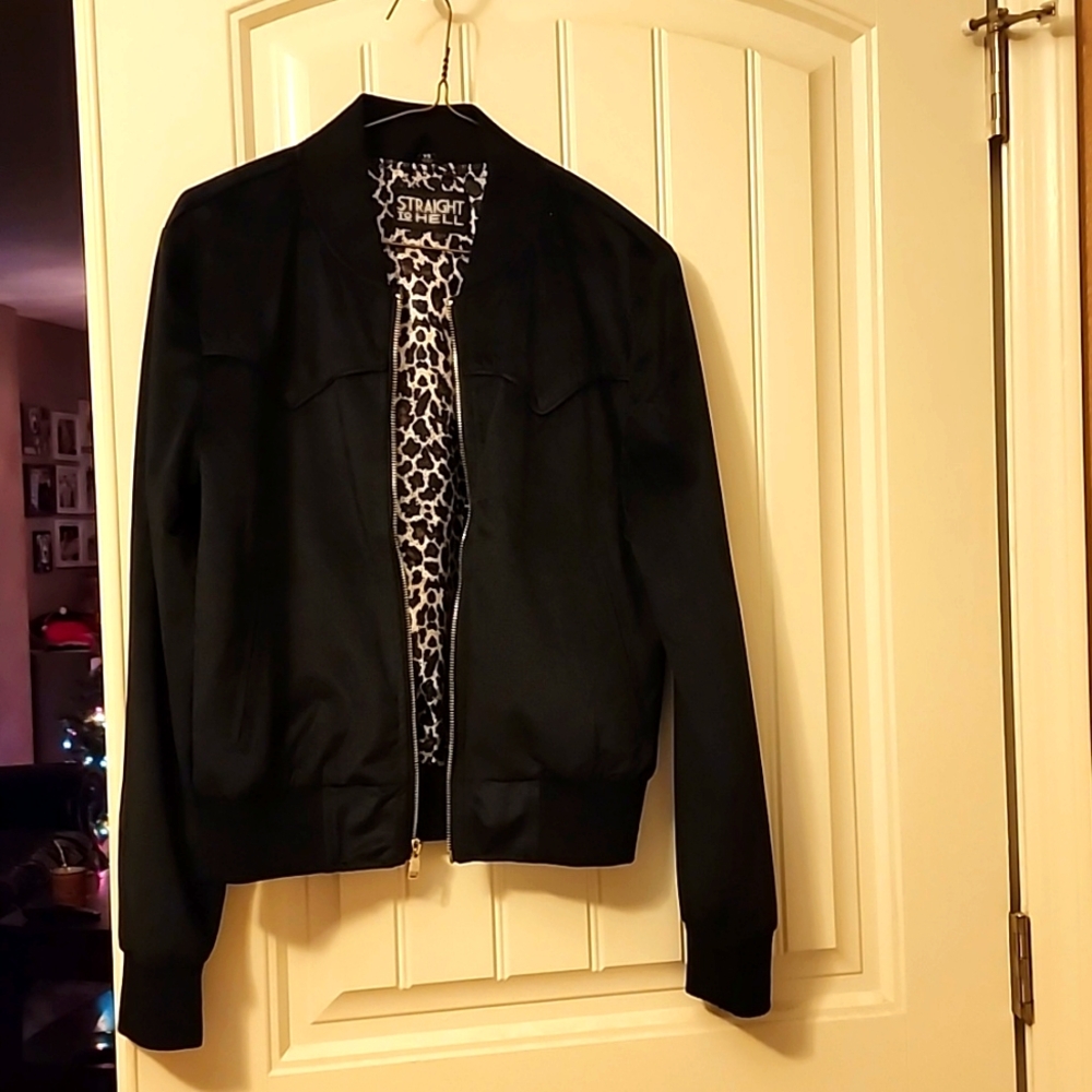 Straight To Hell "Rusty James"unisex velvet bomber jacket, Size XS.